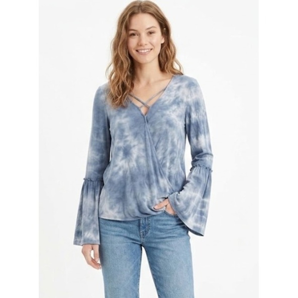 Aeropostale Soft & Sexy Blue Tie Dye Super Soft Flare Sleeve Large